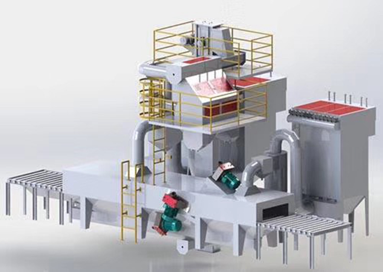 小型工件通过式抛丸机示意图